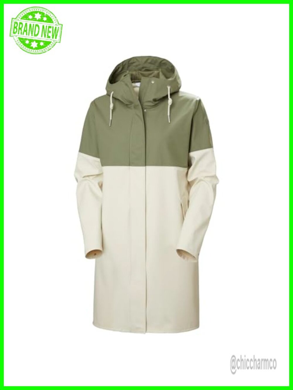 Women's Waterproof PU Raincoat Full Stretch YKK Zip Hooded Rain Coat